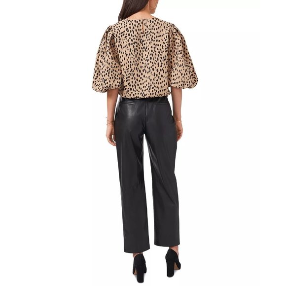 VINCE CAMUTO Animal-Print Puff-Sleeve Blouse - NWT - Size Medium - Picture 3 of 4